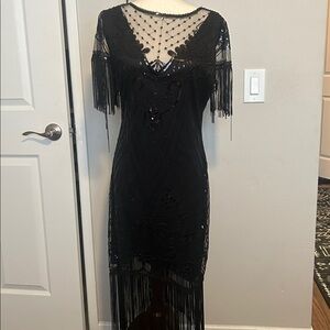 Unique Vintage Sheer Black Lace Bodysuit